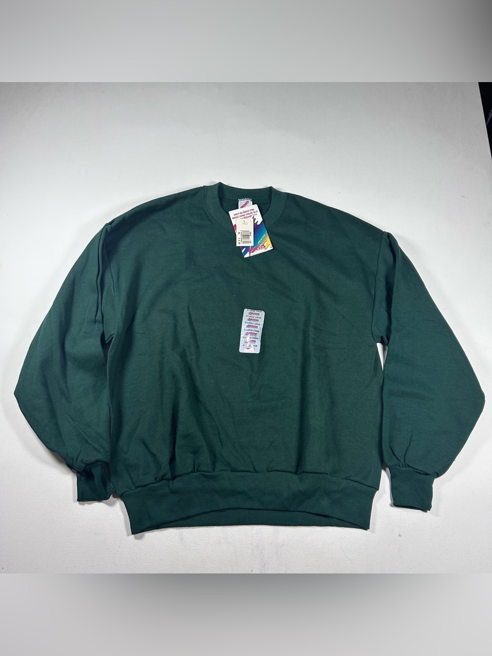 Vintage 90s Jerzees Sweatshirt Adult X-large Green Blank NOS USA Men's